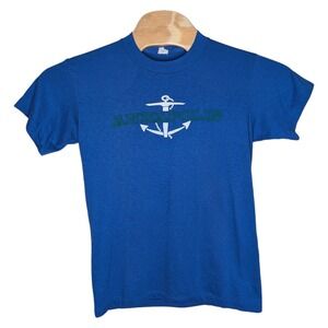 Vintage Annapolis Maryland MD Anchor T Shirt‎ Large Metro Blue Single Stitch USA